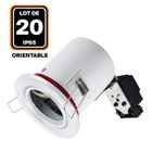 Support Spot - EUROPALAMP - GU10 - Lot de 20 - Étanche à l'air - Label BBC