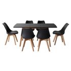 HAPPY GARDEN Ensemble table extensible 120/160cm HELGA et 6 chaises NORA noir