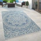 Paco Home Tapis Intérieur & Extérieur Pour Balcon Et Terrasse Avec Motif Oriental Bleu 160x220 cm