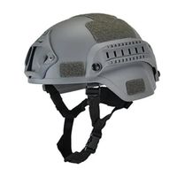 Casque Tactique Militaire, Airsoft, Paintball, Protection de tête avec Vision Nocturne, Support de caméra de Sport，gris，56-61 cm