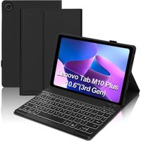 JADEMALL Coque Clavier pour Lenovo Tab M10 Plus (3eme Generation) 10,6" 2022, Bluetooth Wireless Backlit Clavier pour Lenovo 