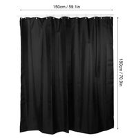 Tissu de ménage Rideau de douche étanche Rideau de bain avec crochets noir (150x180cm)  -OLL