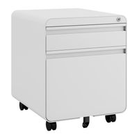 Caisson Bureau 3 Tiroirs Métal Dripex Avec Roulettes Et Serrure - Blanc 45x39x60 Cm