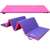 Tapis de Gymnastique Pliable EYEPOWER - Epais 5cm - 300x100 - Rose - Violet - Multisport - Pratique douce