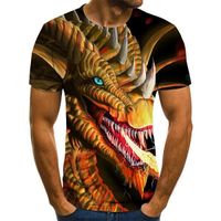 tee shirts imprimé en 3D,T-shirt manches courtes pour hommes, estival et décontracté, de style Dragon element, de marque harajuku,