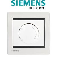 Siemens - Va et Vient Variateur 500W Blanc Delta Iris + Plaque Métal Blanc
