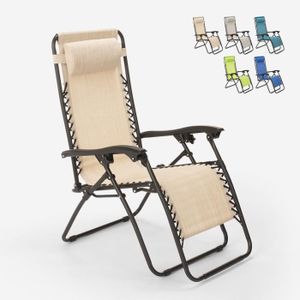 CHAISE LONGUE Chaise longue pliante Emily Zero Gravity - Beige - Mobilier Beach & Garden