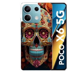 Coque De Protection Colorée Pour Samsung Galaxy A17 5G - Design Tête De Mort Mexicaine, En TPU Souple