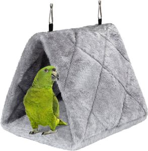 NICHOIR - NID Hamac Perroquet En Peluche Nid DOiseau DHiver Chaud Doux Triangle Suspendu Cage Tente Pour Pigeon Hamster Insparable