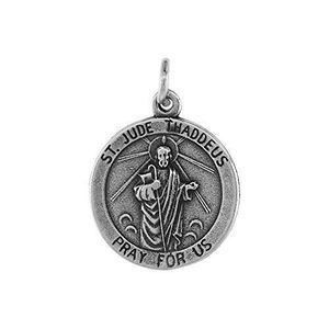 Jude Médaille Pendentif//Charm Sterling Silver St