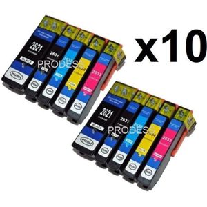 CARTOUCHE IMPRIMANTE 10 Cartouches d'encre compatibles Epson 26XL T2636