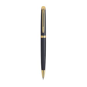 Stylo - Parure WATERMAN Hemisphere stylo bille, noir mat, attributs dorés, recharge bleue pointe moyenne, Coffret cadeau