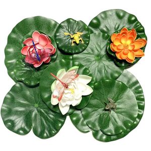 DÉCO VÉGÉTALE - RACINE fleur de nénuphar en mousse et feuille de lotus fl