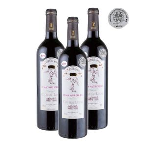 VIN ROUGE Esprit de Lucas - AOC Lussac Saint-Emilion 2016 - Grand Vin Rouge de Bordeaux - Château Lucas- Double Médaillé - 3 bouteilles