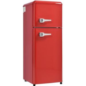 Réfrigérateur-Congélateur CB255RRA++ Rouge RETRO 244L - FRIGELUX