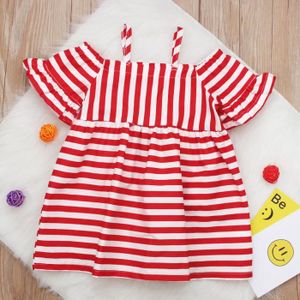 ROBE 2-7 Ans Enfant Fille Robe à Raies Manche Courte Ép