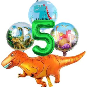 BALLON DÉCORATIF  Decoration Anniversaire Dinosaure 5 Ans, Kit Ballo