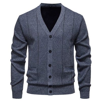 Gilet Zippe Homme en Tricot Col Montant Automne Hiver Casual Cardigant Manches Longues Couleur Unie - Rouge Rouge - Prêt-à-Porter