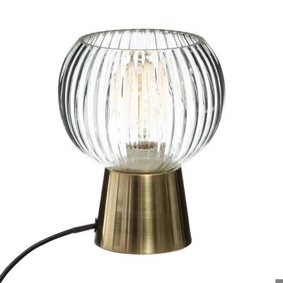 Atmosphera Lampe En Verre Transparent Pied En Metal H 19 5 Cm Atelier D Hiver Dore Achat Vente Atmosphera Lampe En Verre Cdiscount
