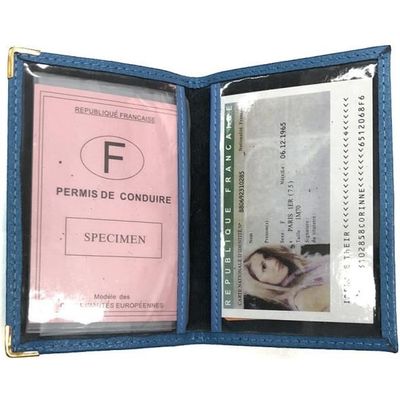 Porte-Monnaie Cuir LOLUNA® Fermeture Hermétique - Portefeuille Spacieux 9 Cartes - Bleu Marine
