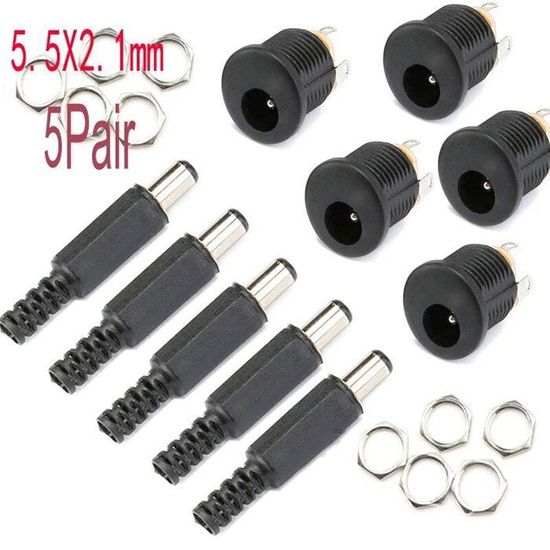 Lot De 5 Paires Connecteurs Tamiya Mâle/femelle – Broches 10 Pcs – Pour Avion RC Et Voiture