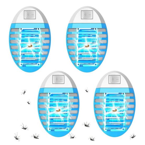 Lampe Anti-Moustiques 4 Pack - Tueur D'Insectes Électrique UV, Silencieux, Pour Intérieur - Surface Jusqu'à 20 M² - 8