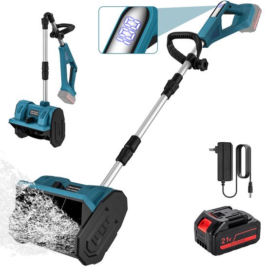 Souffleuse à Neige Électrique Sans Fil 600W 2200 Tr/min – Largeur 33 Cm, Pliable, Batterie Lithium (sans Batterie/chargeur), Idéale Pour Trottoirs & Allées