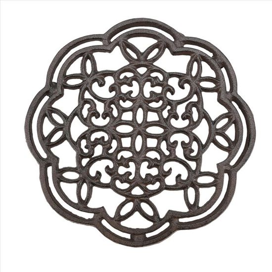 Dessous De Plat Rond En Fonte 17 Cm - Trivet Vintage Résistant à La Chaleur Pour Cuisine