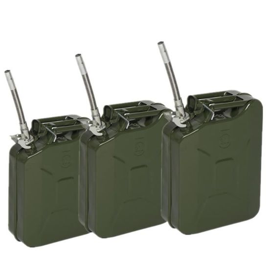 Ribiland PRJE20METAL Jerrican Métal 20L Vert - Stockage Carburant Et Produits Chimiques