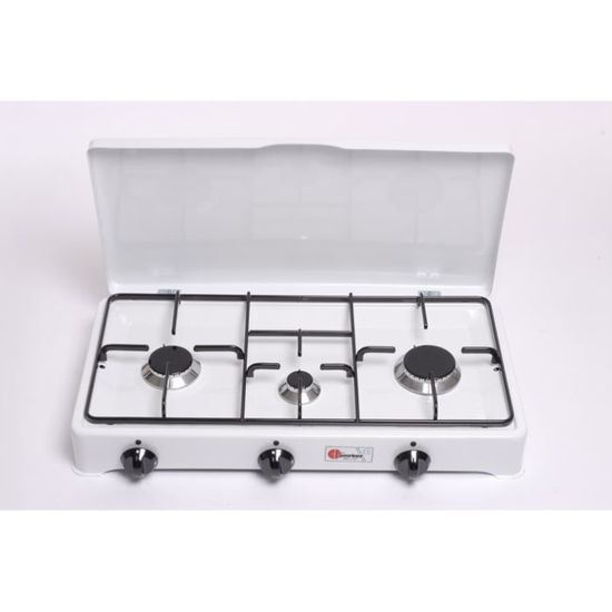 PARKER Camping Réchaud 1-brûleur blanc sans couvercle cuisson 1 flamme Camping