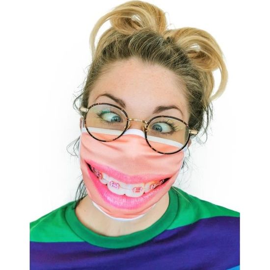 Masque cache nez imprim appareil dentaire adulte Multicolore