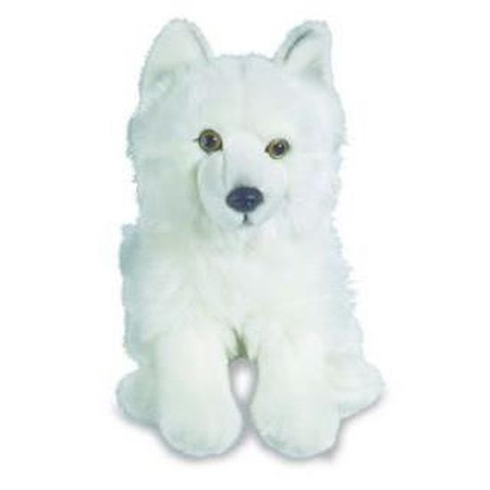 Peluche Loup Blanc 24 33 14cm Cdiscount Jeux Jouets