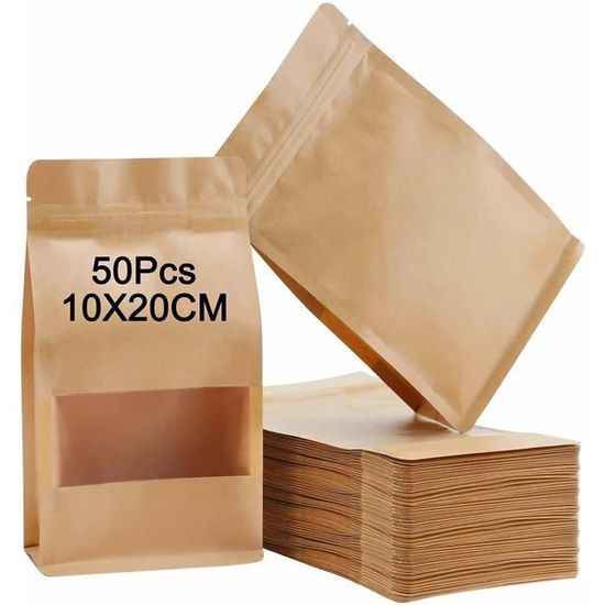 Sacs Mylar Argentés à Fermeture Zip – Qualité Alimentaire, Scellable, Stand-up – Tailles Multiples