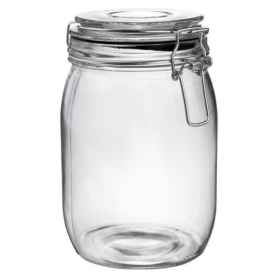 Argon Tableware Verre Spaghetti Pot Avec ètiquettes - Alimentation Vintage Preserving Container - Couvercle Clip - 2 Litres - Joint Clear - Lot De 3