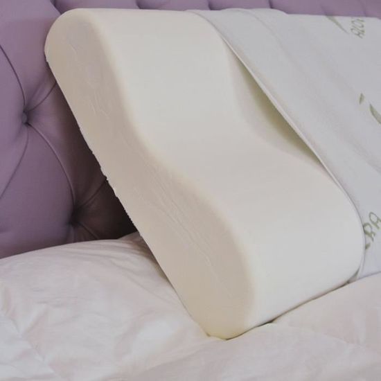 BALDIFLEX - Oreiller Ergonomique Cervical à Mémoire de Forme 40x70 cm Déhoussable - Confort Medium -Aloe Vera