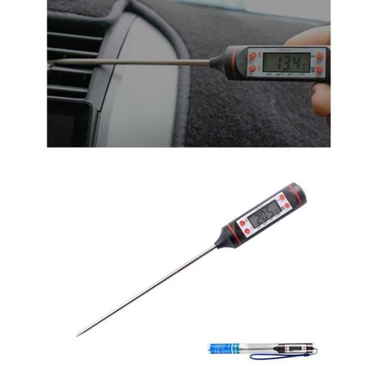 Thermomètre Numérique LED Pour Voiture – Sonde 1 M, Plage -50 à 110°C – Alimentation 5-12V