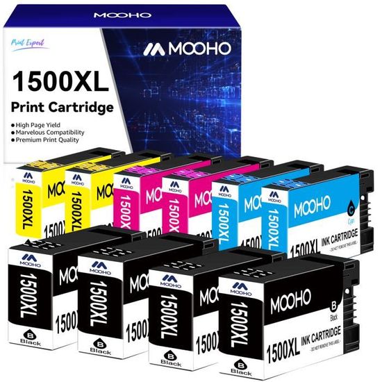 Cartouche D'encre Jaune Compatible Canon PGI1500XL - Pour Imprimantes Canon Maxify MB2050, MB2150, MB2350, Etc. - 7