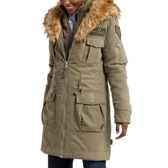 Parkas Kaki Femme Schott Army Kaki Cdiscount Pret a Porter
