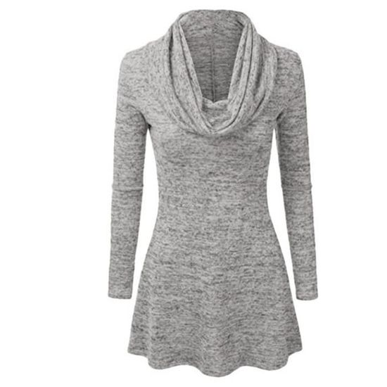 Chemise à col roulé décontractée pour femmes Chemises à manches longues ...