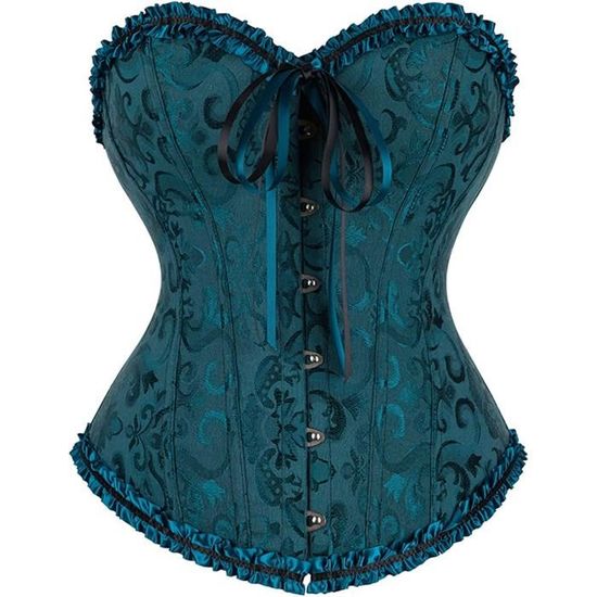 Corset Brodé Mariage Corset Bustier Grebrafan - Broderie Mariage - Grande Taille - Lacage Arrière - Style Rétro Lingerie Burlesque