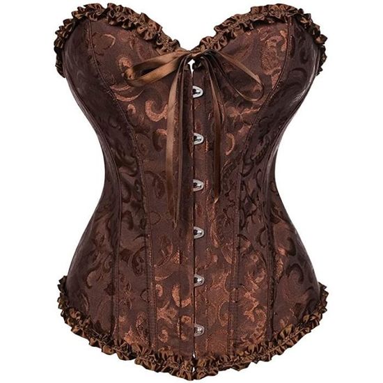 Corset Gainant Femme Avec Jarretelles à Lacets - Bustier à Baleines Lingerie Bodyshaper Ceinture Sudation