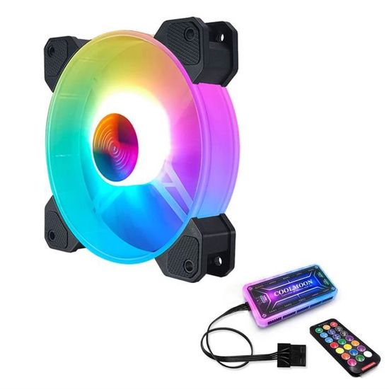 Pack De 5 Ventilateurs PC 120mm RGB - Silent, Contrôle RF, Anti-Vibration - Pour Boîtier Gaming