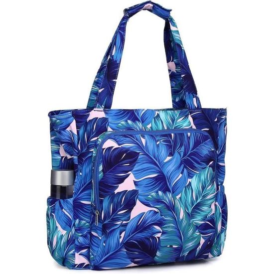 Grand Sac De Plage En Maille Avec Fermeture Éclair - Fourre-Tout Anti-Sable Pliable 70x45x18cm