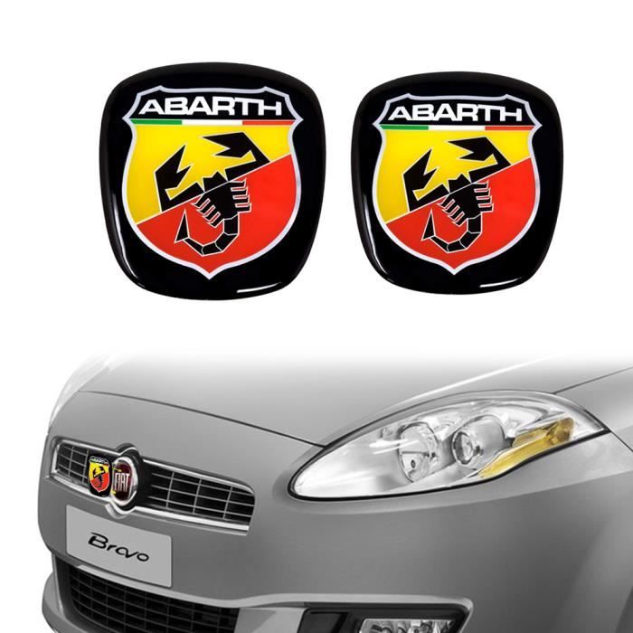Autocollant 3D Abarth Officiel Remplacement Logo pour Fiat Bravo, Avant + Arrière