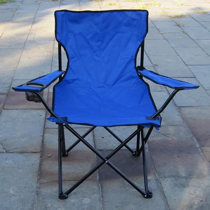 DASUOLA Chaise Jardin Pliante Camping Multifonctionnel 50x50x80cm BLEU NOIR