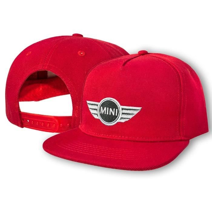MINI Cooper Casquette de Baseball Snapback Rouge - Brodé Logo Auto Voiture Homme Femme Réglable Cap Chapeau Hip-Hop Cadeau 5 Panel