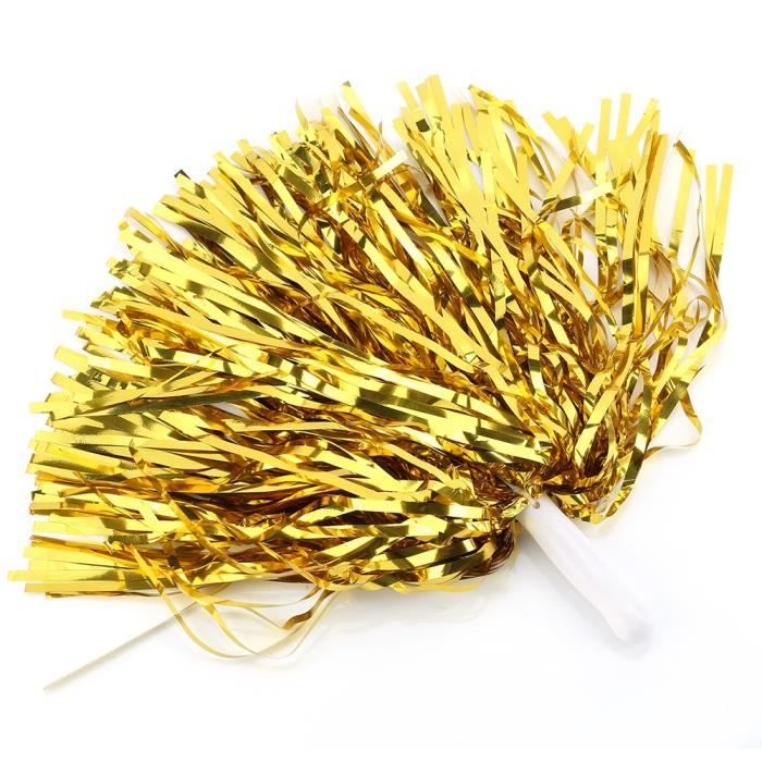 6pcs Pom Poms Cheerleading Sports Dance Ball Party Accessoires Doré STR