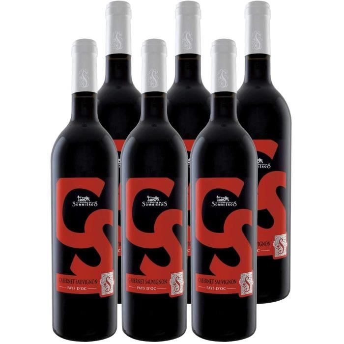 VIN ROUGE Cabernet-Sauvignon Rouge 2018Vin Rouge du LanguedocRoussillonLot de 6x75clCé page Cabernet Sau525