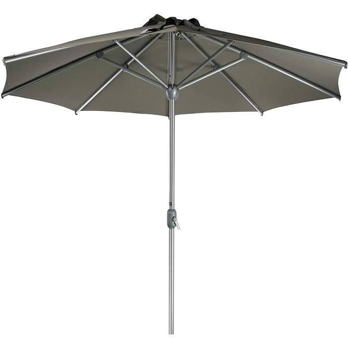 PARASOL SORARA Apple Parasol de Jardin Exterieur - Taupe - Ø 300 cm - 3 m - Rond - Diamètre du Mât Ø 84