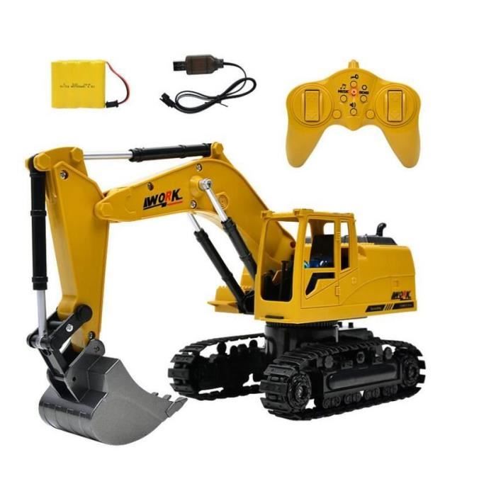 Voiture télécommandée enfant Engin de Chantier Camion Excavateur Télécommandé 1:24 pour Enfant